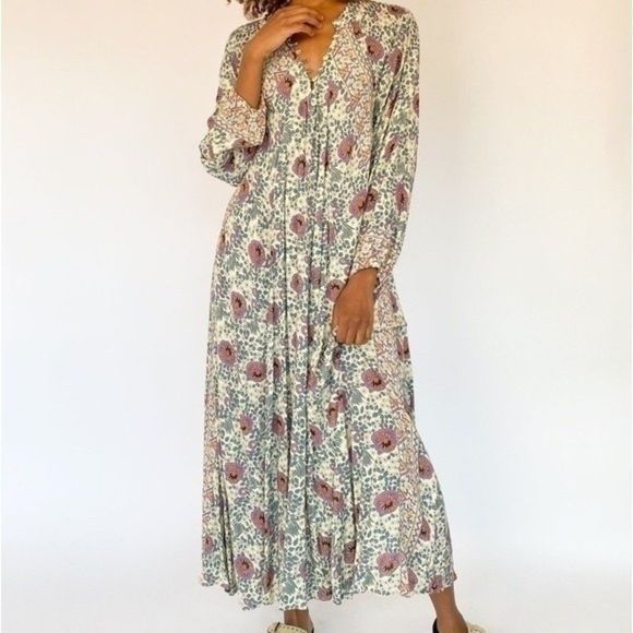 Natalie Martin x GOOP Fiore Silk Vintage Flowers Midi Dress worn by Rihanna - Picture 3 of 16
